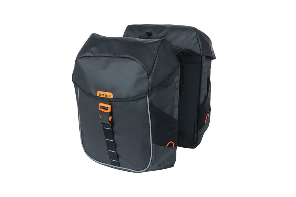 Dubbele-Fietstas-Basil-Miles-Black/Orange-34-Liter Dubbele-Fietstas-Basil-Miles-Black/Orange-34-Liter